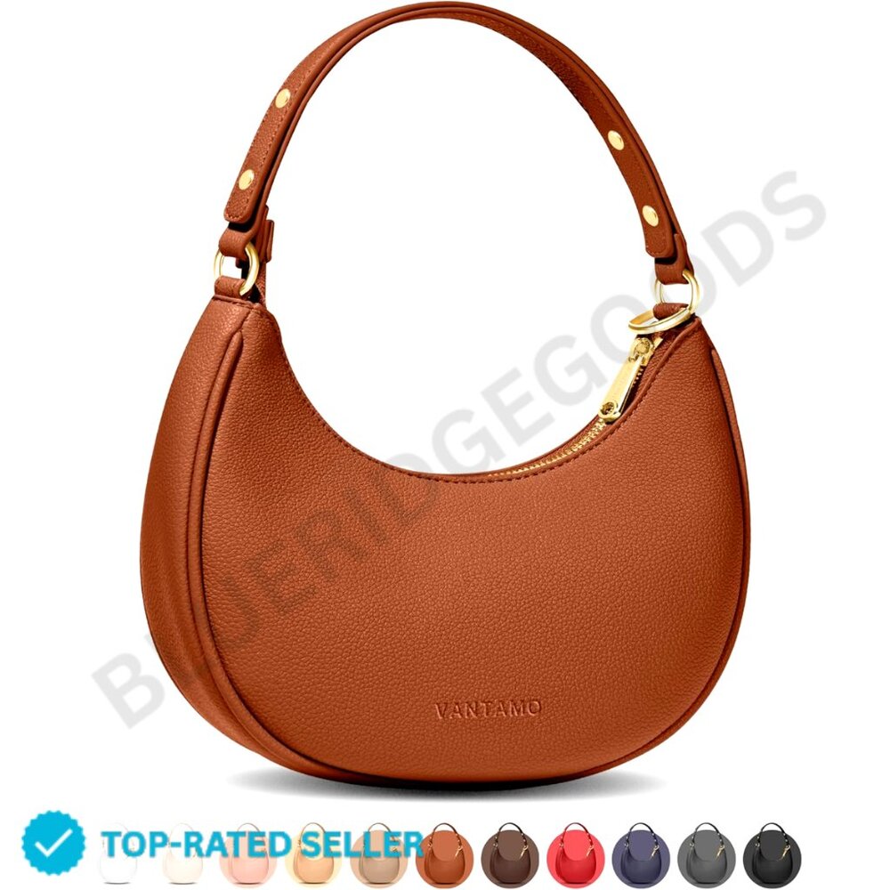 Brand New Vantamo Clutch Brown Crescent Bag Rfid Protect